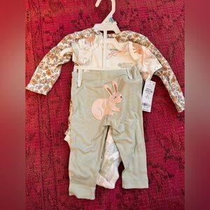 Easter Bunny 🐰Carter's Floral and Green Bunny Baby Set